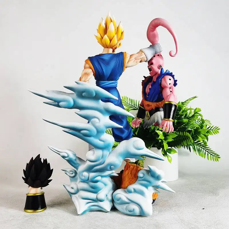 Super Saiyan Vegito Vs Majin Buu Anime Figure, Dragon Ball Z Action Figurines PVC Statue 31 CM