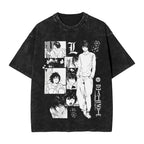 L Lawliet T-Shirt Death Note Vintage Washed Tee