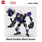 LEGO 76204 Marvel Black Panther Mech Armor Building Kit; Collectible Mech and Minifigure for Super-Hero Kids Aged 7+ (124 Pcs) - 76204