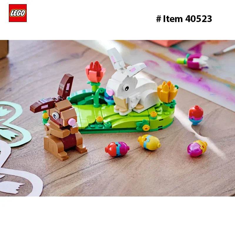 LEGO 40523 Easter Rabbits Display Building Toy Set, Includes Colorful Easter Eggs and Tulips, Easter Decorations - 40523