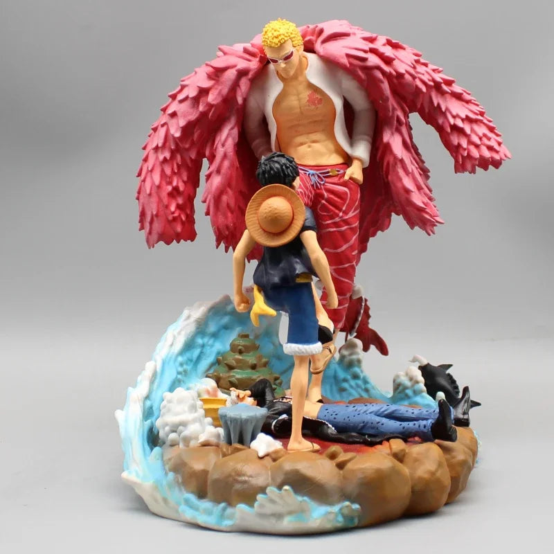 Doflamingo Donquixote Vs Monkey D. Luffy Anime Figures, Trafalgar Law KO One Piece Action Figurines 21 CM