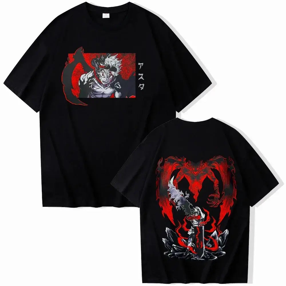 Black Clover Asta T-Shirt: Oversized Y2K Anime Cotton Tee
