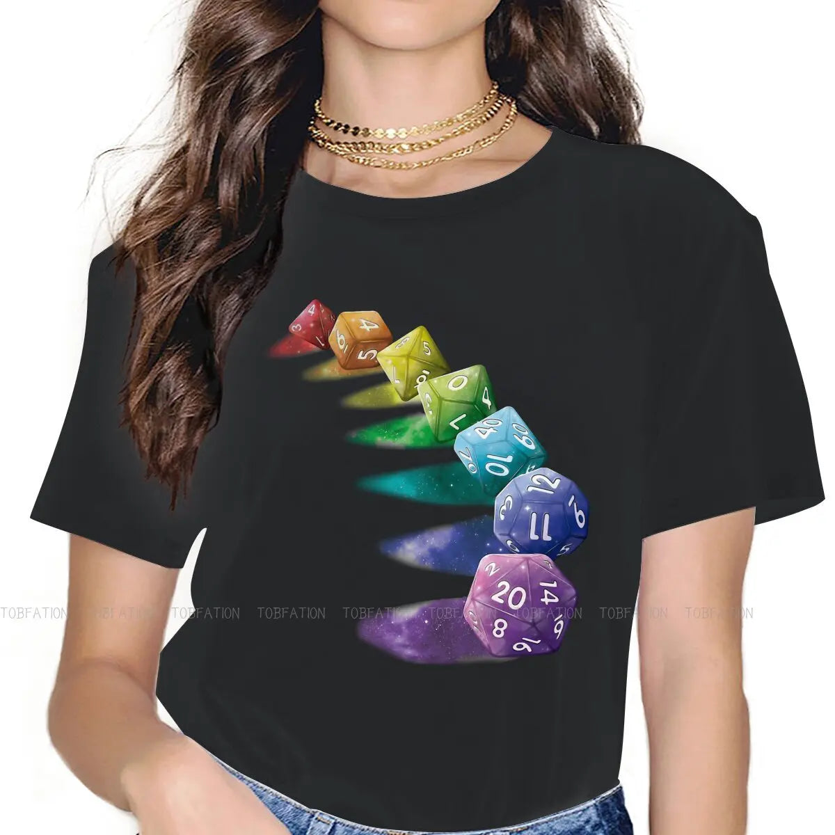 Galactic Says Women Tshirts DnD Aesthetic Vintage Female Clothing  Cotton Graphic Tops