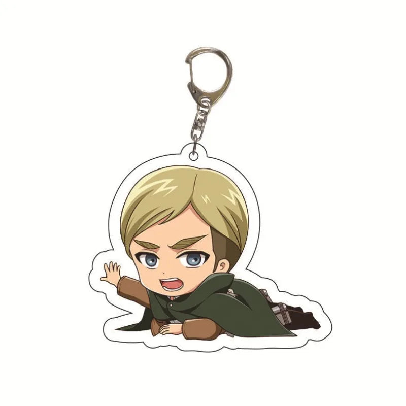 New Anime Levi Ackerman Allen Yeager Keychain For Women Men Double Sided Acrylic Key Chain Bag Accessories Cartoon Birthday Gift