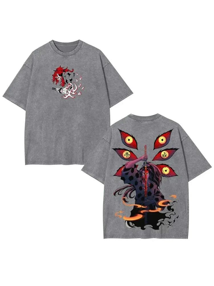 Demon Slayer Kokushibo Graphic T-shirt Harajuku Vintage
