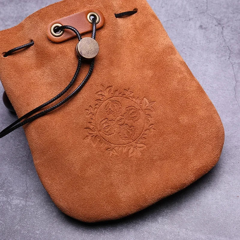 Plateau de sac à dés en cuir PU véritable, 5 motifs celtiques, jolie pochette à cordon pour jeu de rôle D&amp;D, idées cadeaux RPG, porte-monnaie