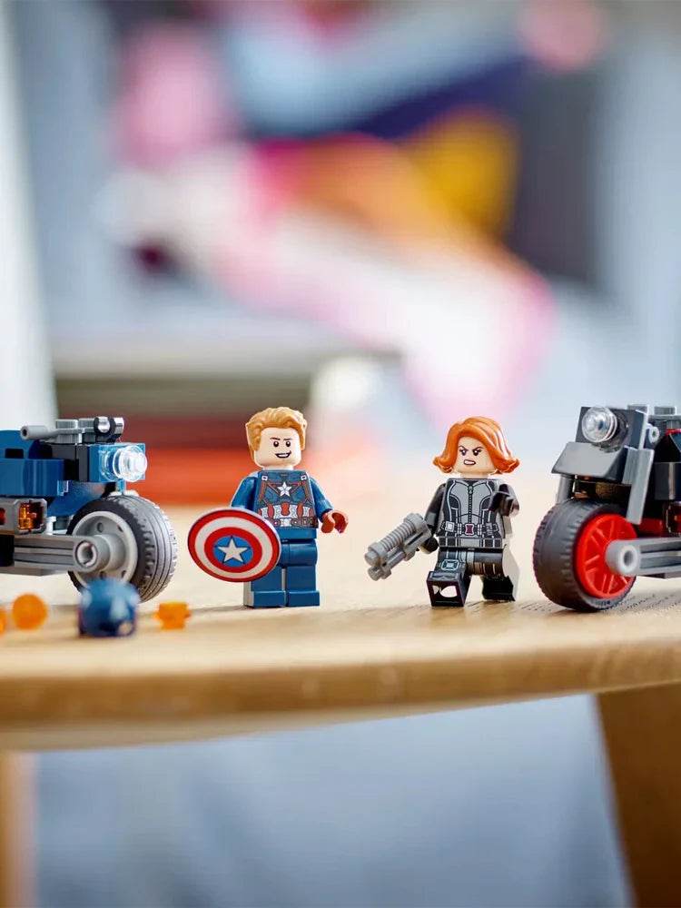 LEGO 76260 Super Heroes Marvel Black Widow and Captain America Touring Toy Blocks - LEGO76260