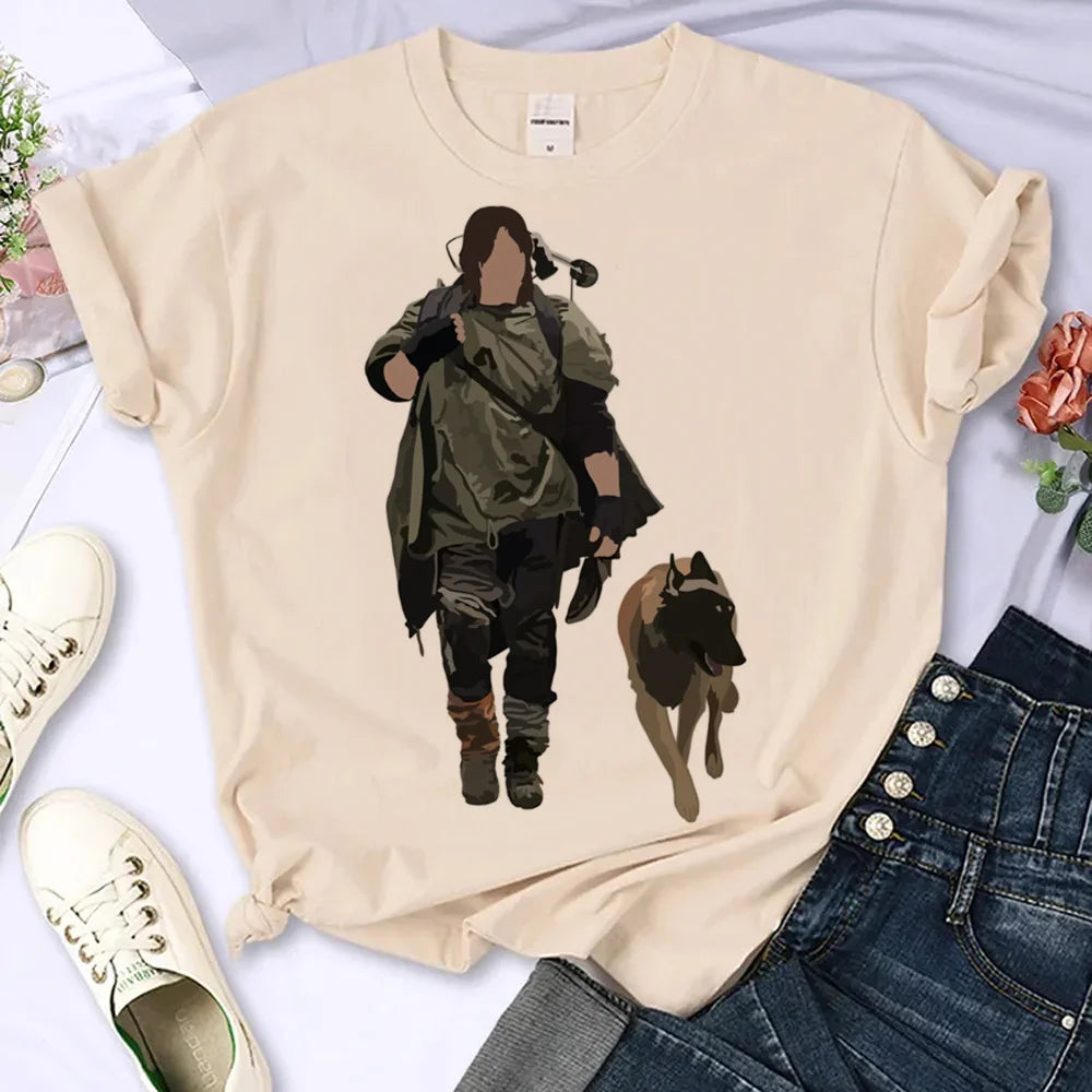 the Walking Dead tshirt women graphic Y2K summer tshirt female 2000s harajuku clothes