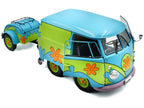 2024 Volkswagen Kool Kombi Van with Trailer "Ghost Hunter" Blue and Green with Graphics 1/18 Diecast Model Car by Solido