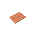 Gobricks GDS-980 Tile, Modified 3 x 4 with 4 Studs in Center | Compatible Building Block for DIY and MOC