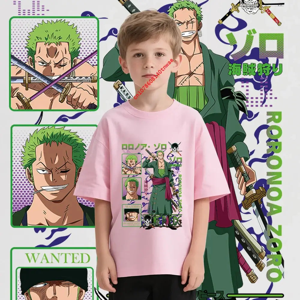 One Piece Zoro Kids T-Shirt Pure Cotton Boys Top