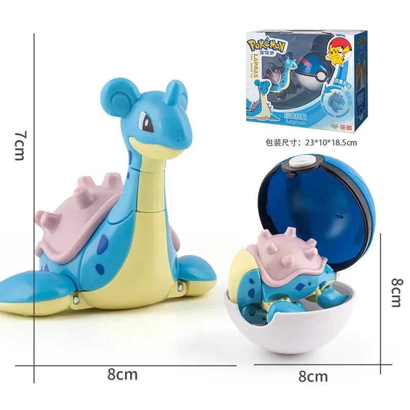 Pokemon Pokeball Anime Figures Toys, Pikachu Gengar Dragonite Snorlax Lapras Pocket Pokeball Toys