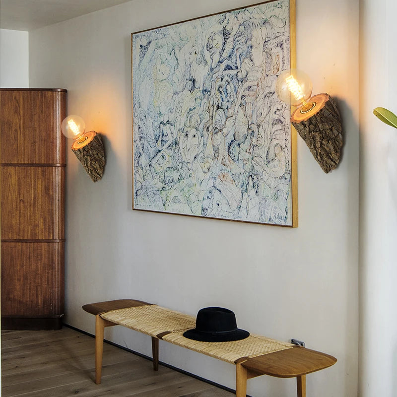 Lámpara de pared de madera maciza nórdica, lámpara de noche para dormitorio creativa moderna, luces LED de pared para restaurante, pasillo de Hotel, luz decorativa para el hogar