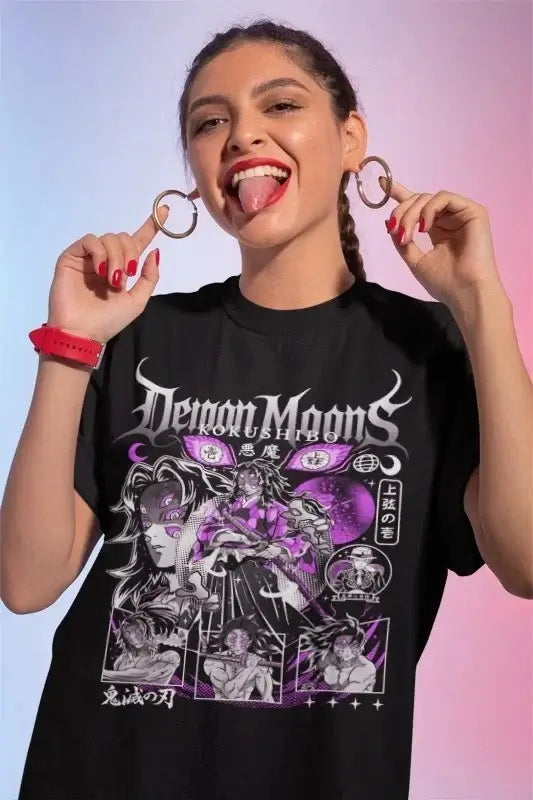 Kokushibo Solo Kimetsu no Yaiba Y2K Cotton T-Shirt
