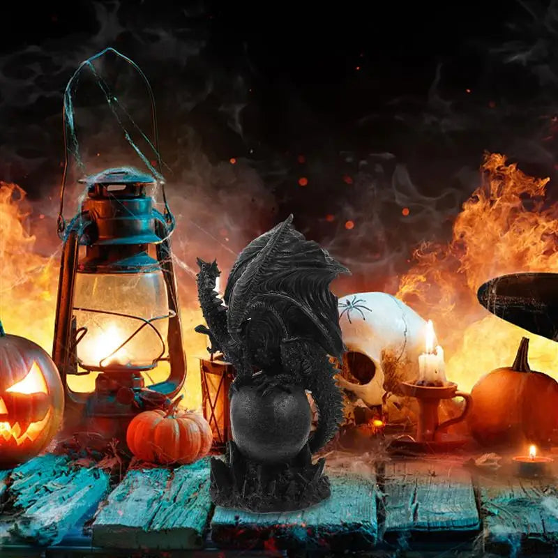 Décoration de bureau Dragon debout, Figurine gothique, Statue d'halloween, ornement en résine, décoration de maison pour Halloween