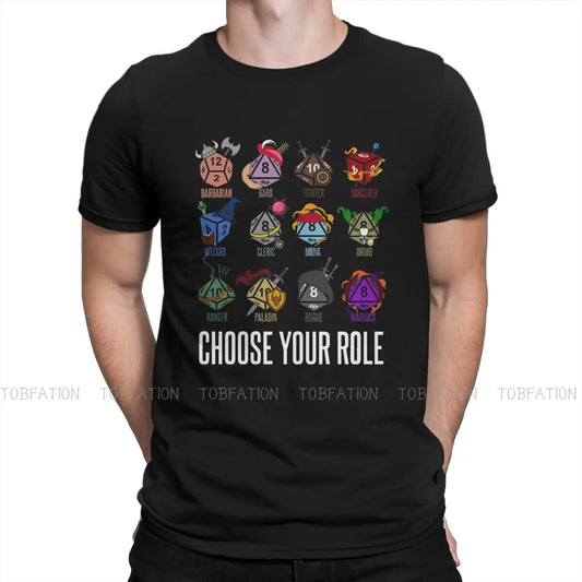 Camiseta DnD Character Class Hit Dice para hombre, ropa de calle para hombre, Blusas, Camiseta holgada de algodón para hombre