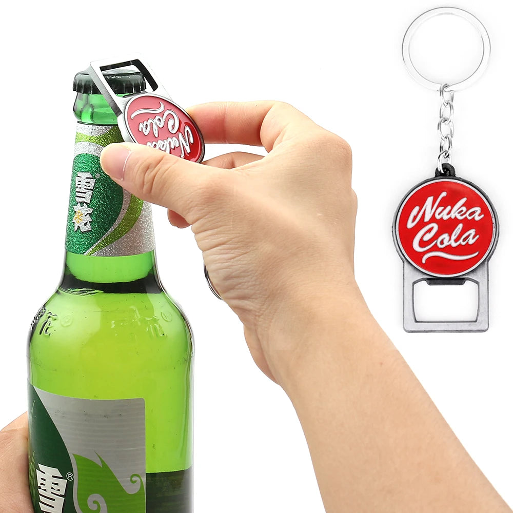 Porte-clés de jeu tendance, Badge en métal avec lettres rouges créatives, pendentif, ouvre-bouteille de bière, porte-clés de voiture, bijoux, accessoires, cadeaux
