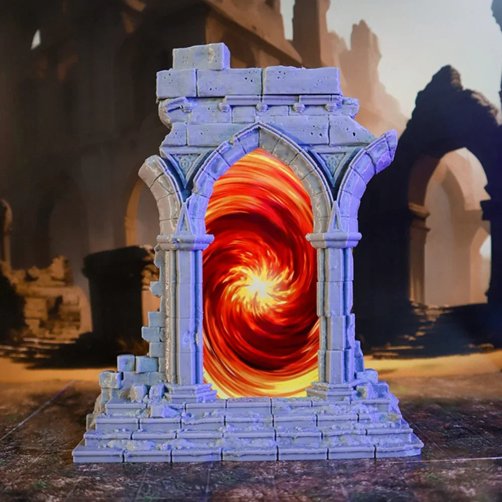 Portail d’arche en ruine Insérer TÉLÉPHONE pour effets vidéo animés magiques Tabletop Terrain RPG D&amp;D Donjons et Dragons