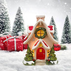 Christmas Cabin Incense Burner - Portable Resin Chimney Cabin for Home, Living Room, and Camping - With light