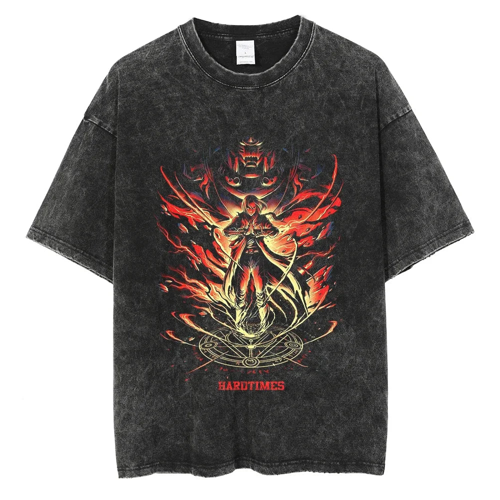 Fullmetal Alchemist Washed Vintage Anime T-Shirt | Hip Hop