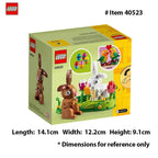 LEGO 40523 Easter Rabbits Display Building Toy Set, Includes Colorful Easter Eggs and Tulips, Easter Decorations - 40523