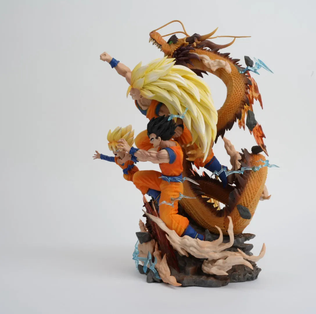 Dragon Ball Z Goku Gohan Goten Anime Figure, Super Saiyan 3 Ultimate Figurine Form 28 CM