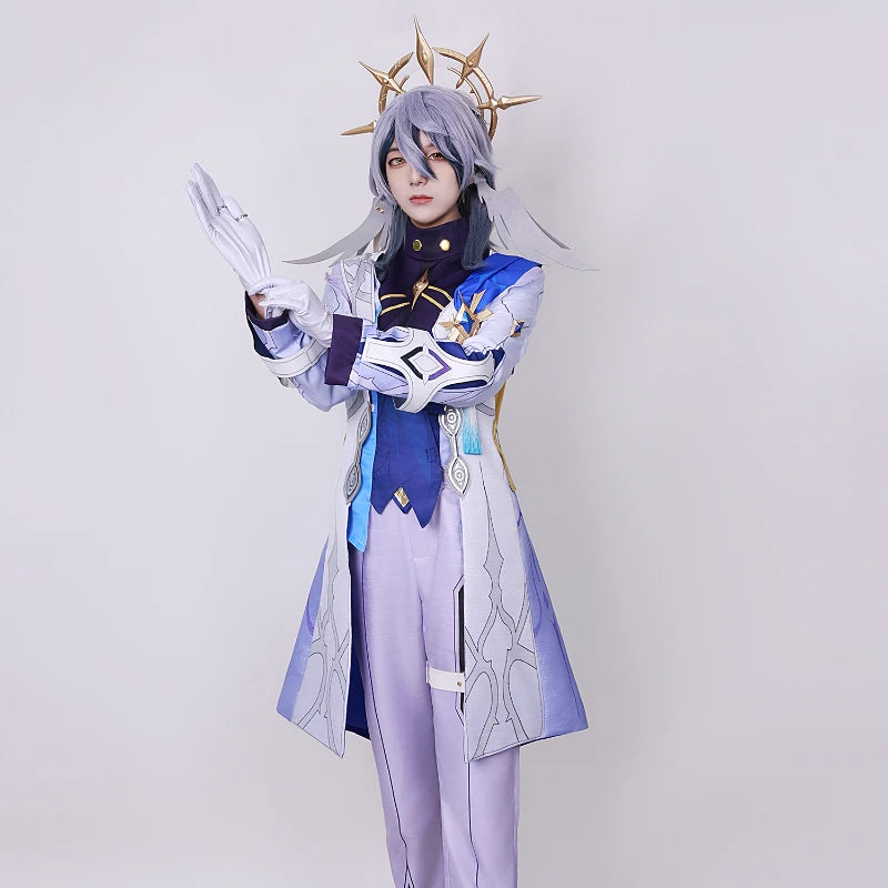 Sunday Cosplay Costume Game Honkai Star Rail Mr. Sunday Cosplay Costume Uniform Outfits Wig Shoes Prop Anime Role Play Suits