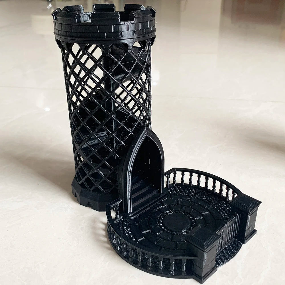 Torre de dados calados Torre de dados de castillo Torre de juegos de mesa impresa en 3D para juego de mesa DND D&amp;D RPG El mejor regalo para un amigo