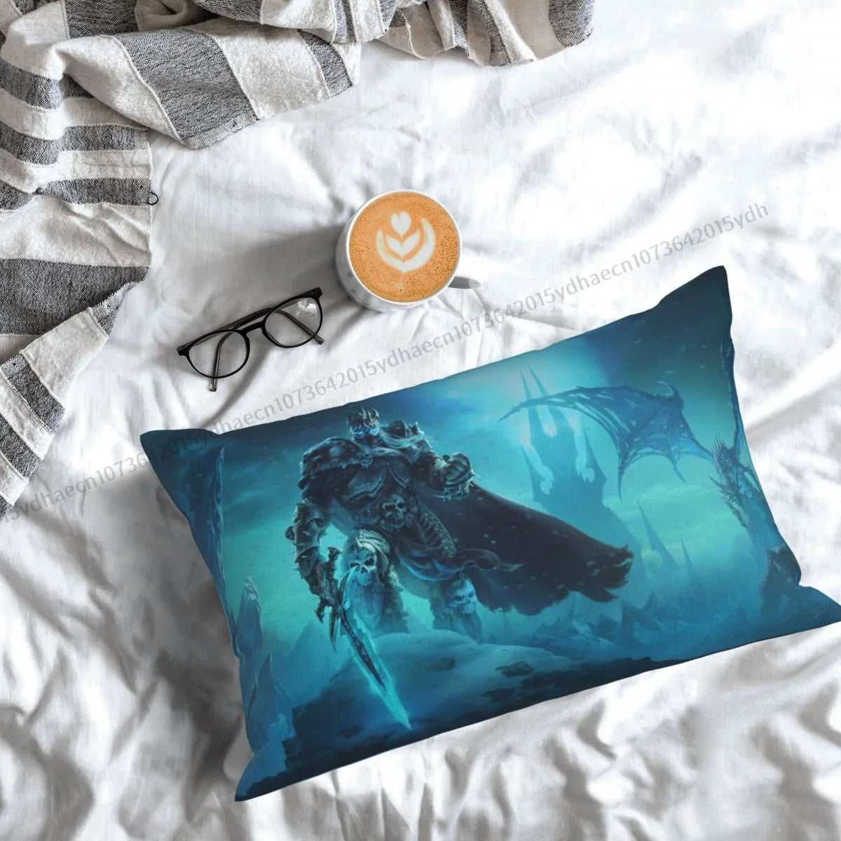 Lich-King – taie d'oreiller imprimée World Of Warcraft, housse de coussin pour sac à dos, décoration de canapé douce