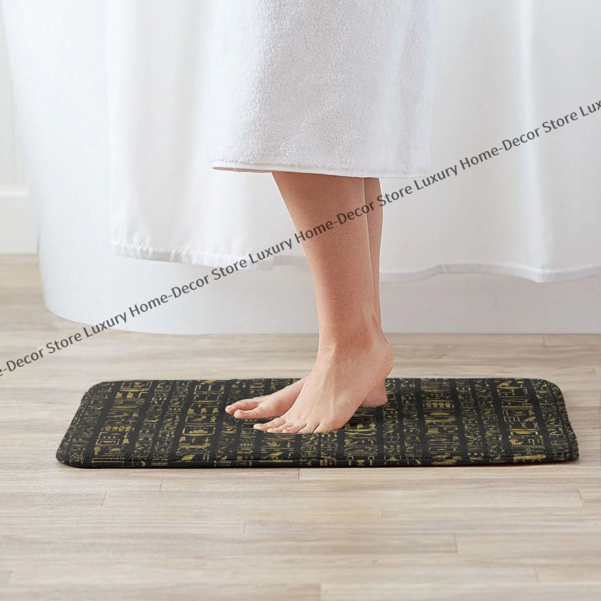 Tapis de bain égyptien ancien, hiéroglyphes égyptiens, paillasson Vintage doré, pour cuisine, extérieur, décoration de la maison