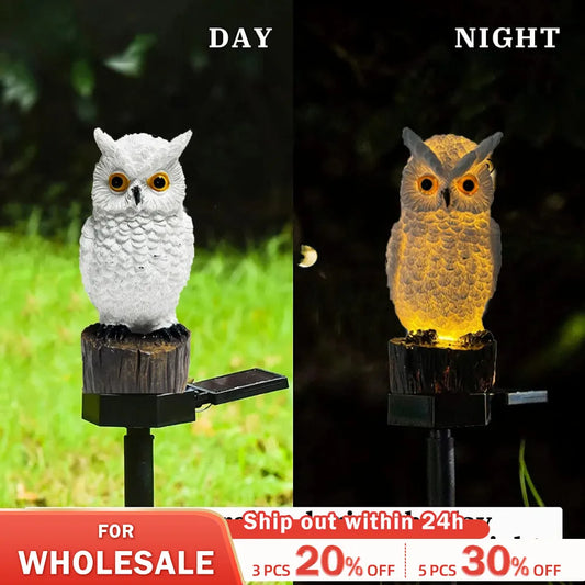 Garden Solar Light Outdoor Decor Resin Owlbear Solar LED Light with Stake Animal Waterproof Light for Flower Fence Lawn Decoration
