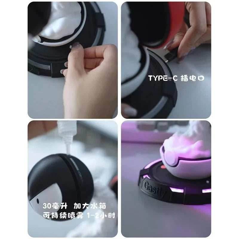 Gengar Smoky Night Light: Cute Anime Decor for Gaming Rooms - Gengar with ball