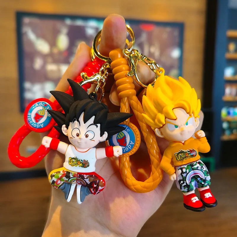 Dragon Ball Z Anime Keychain Super Saiyan Goku Master Roshi Buu Gohan Accessories Car Key Chains