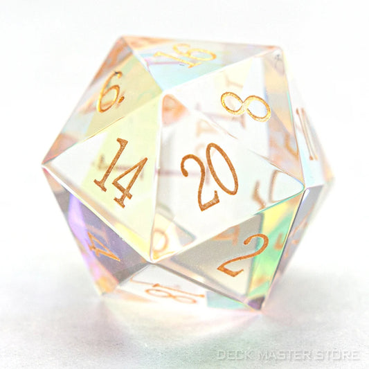 Colorful Glass Dice Polyhedral Gemstone Various Shapes Digital D20 DnD Dice for D&D TRPG Magic Tabletop Games Board Games Dice