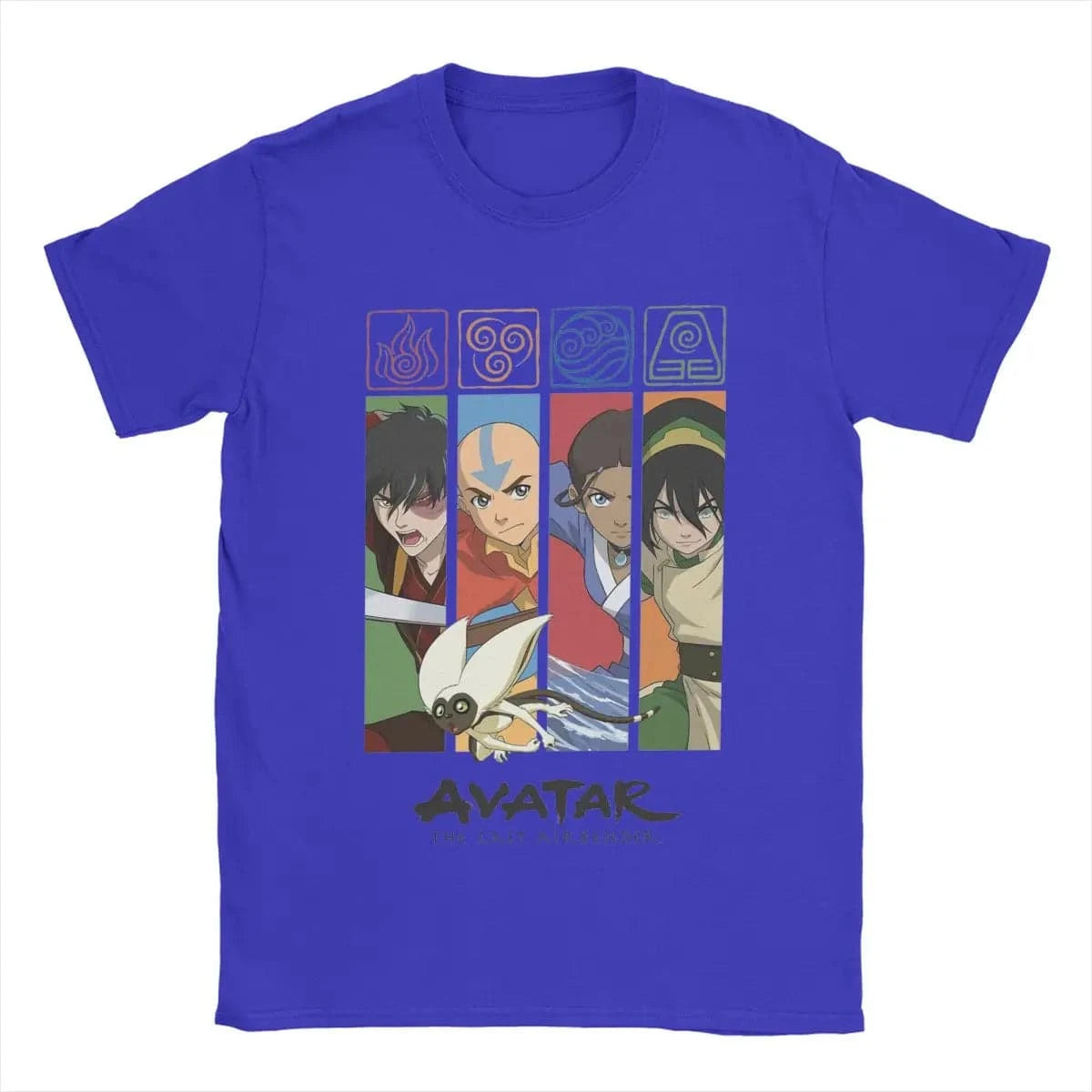 Avatar-The Last Airbender Group Character Panels T-Shirts Men Funny Cotton Tees Short Sleeve T Shirts New Arrival Clothing