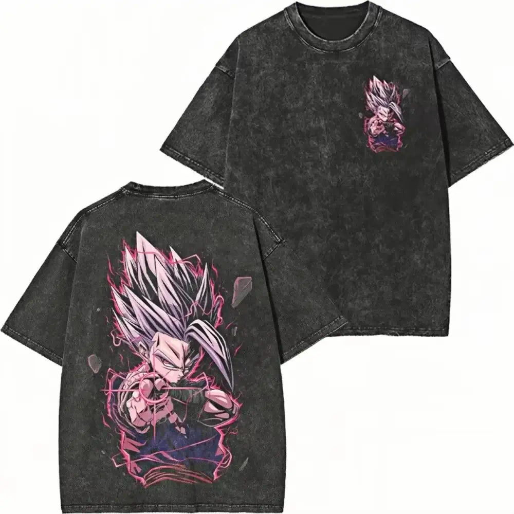 Dragon Ball Goku Majin Buu Washed Graphic T-Shirt Y2K