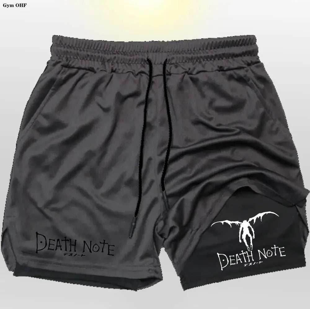 Death Note Gym Shorts: Dominate Your Workout with Dark Precision! - Black 1 / M