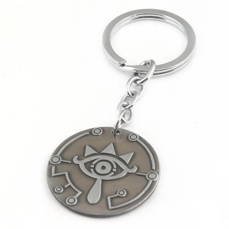 Zeldas Hylian Shield Keychain Breath of The Wild Sheikah Eye Majora's Mask Sword Triforce Symbol Pendant Key Chain Men Jewelry