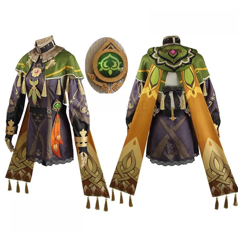 Collei – Costume de Cosplay Sumeru Dendro Avidya Forest Ranger stagiaire, tenues, robe, chaussettes, perruque pour bande dessinée