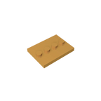 Gobricks GDS-980 Tile, Modified 3 x 4 with 4 Studs in Center | Compatible Building Block for DIY and MOC