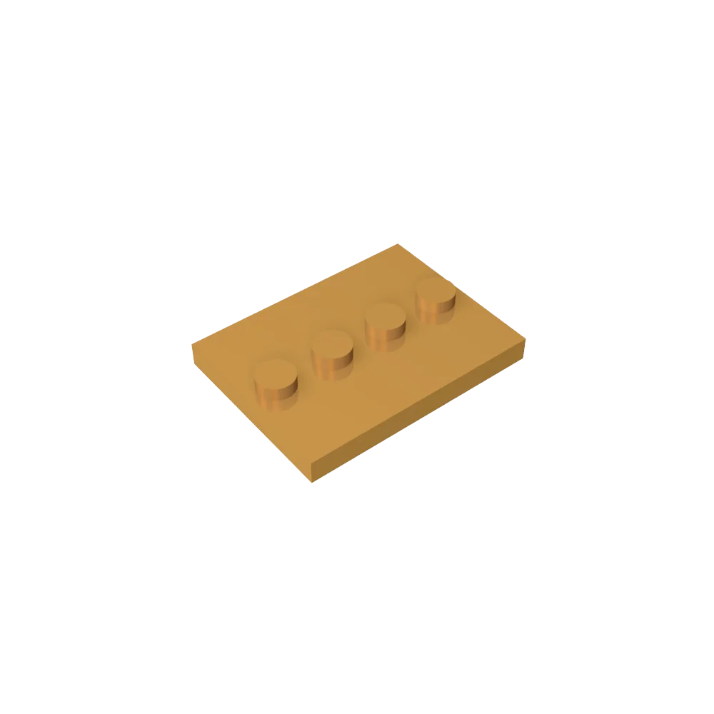Gobricks GDS-980 Tile, Modified 3 x 4 with 4 Studs in Center | Compatible Building Block for DIY and MOC