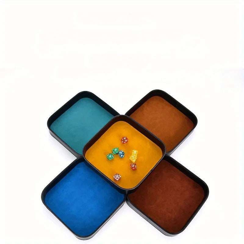 Plateau à dés multicolore 1 pièce, boîte de rangement pour articles divers, plateau à dés de jeu de table