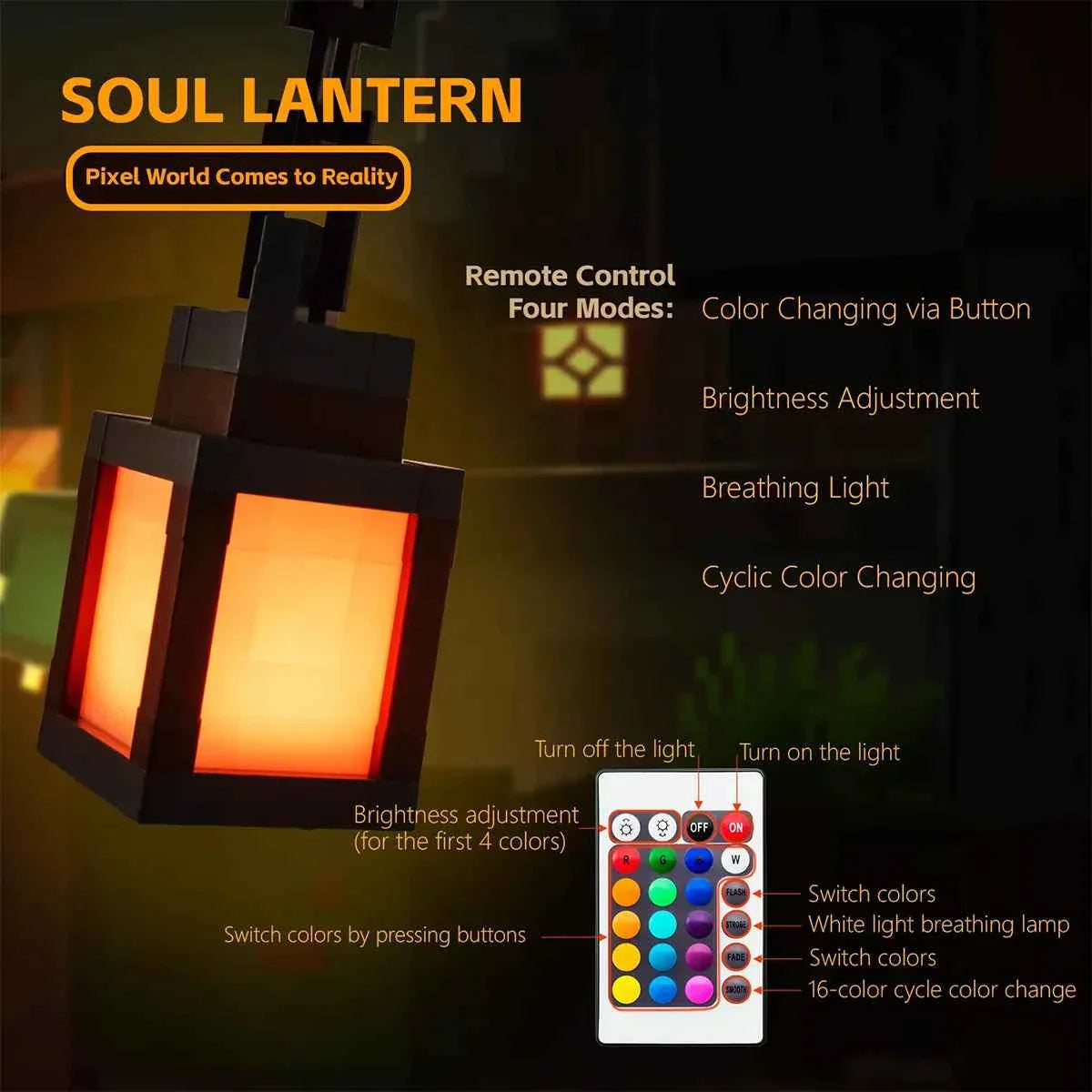 Pixel Design Led Night Light Type-C Rechargeable Remote Rgb