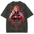 Retro Washed Anime Ghost Slayer Blade Oversized T-Shirt