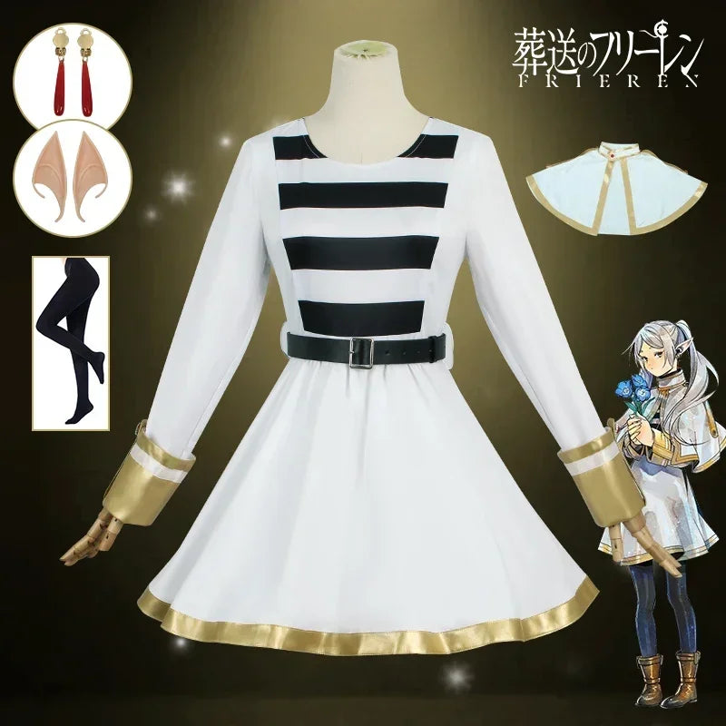 Frieren Cosplay Costume Frieren: Beyond Journey's End Staff Props Dress Outfits Wig Accessoris for Halloween Christmas Party