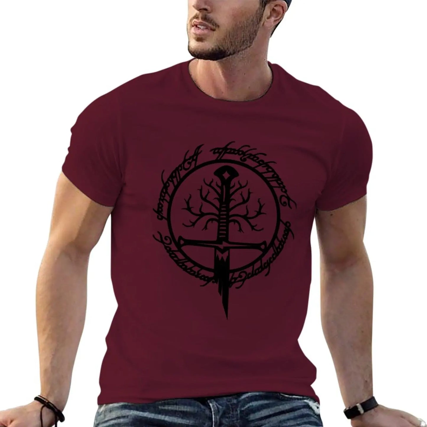 Nouveau Seigneur de l'anneau T-Shirt garçons t-shirts blancs T-Shirt homme mignon hauts t-shirt surdimensionné t-shirts noirs pour les hommes