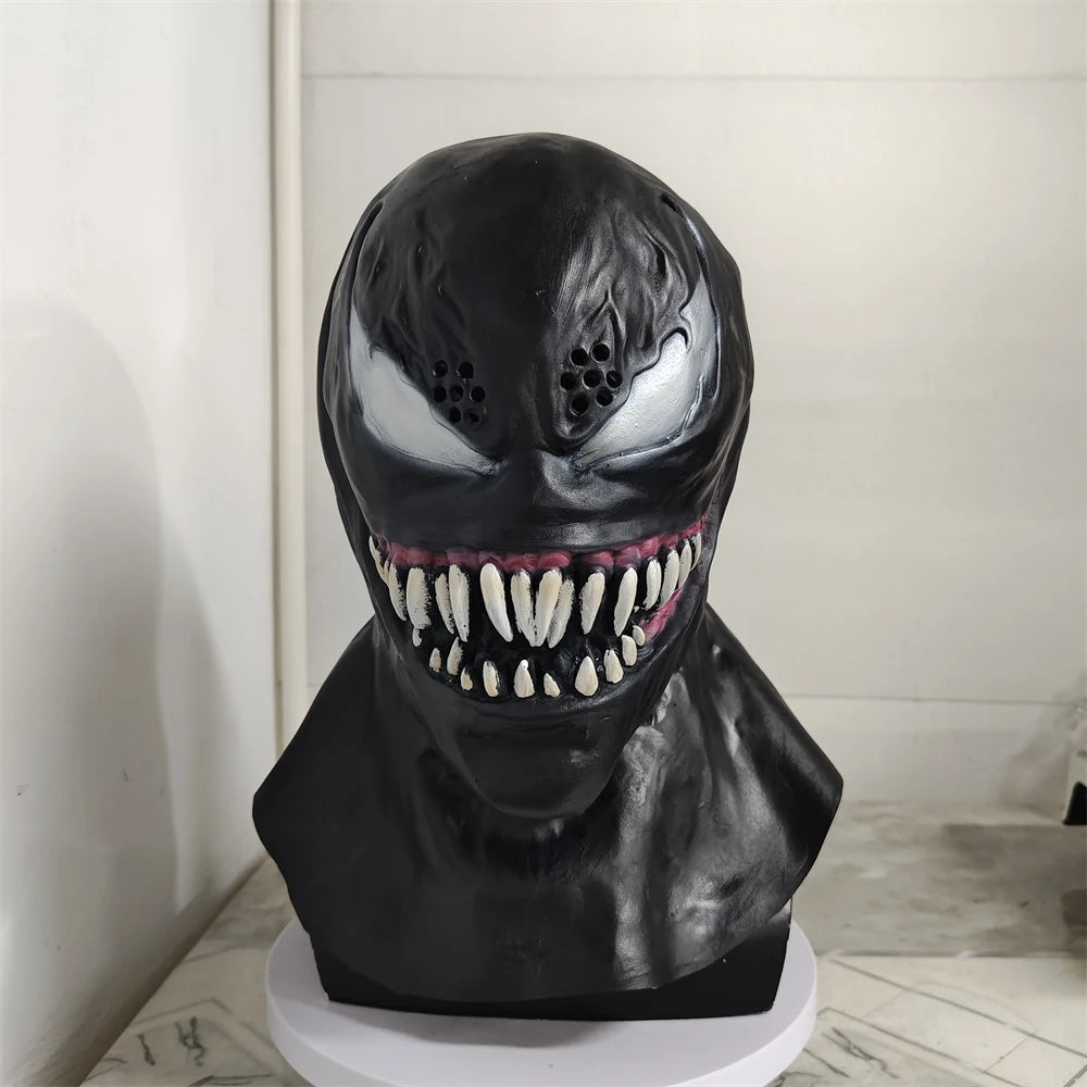 Black Monster Mask Halloween Scary Fanged Monster Head Cover Creepiest Full Head Latex Devil Mask Cosplay Costume Party Props