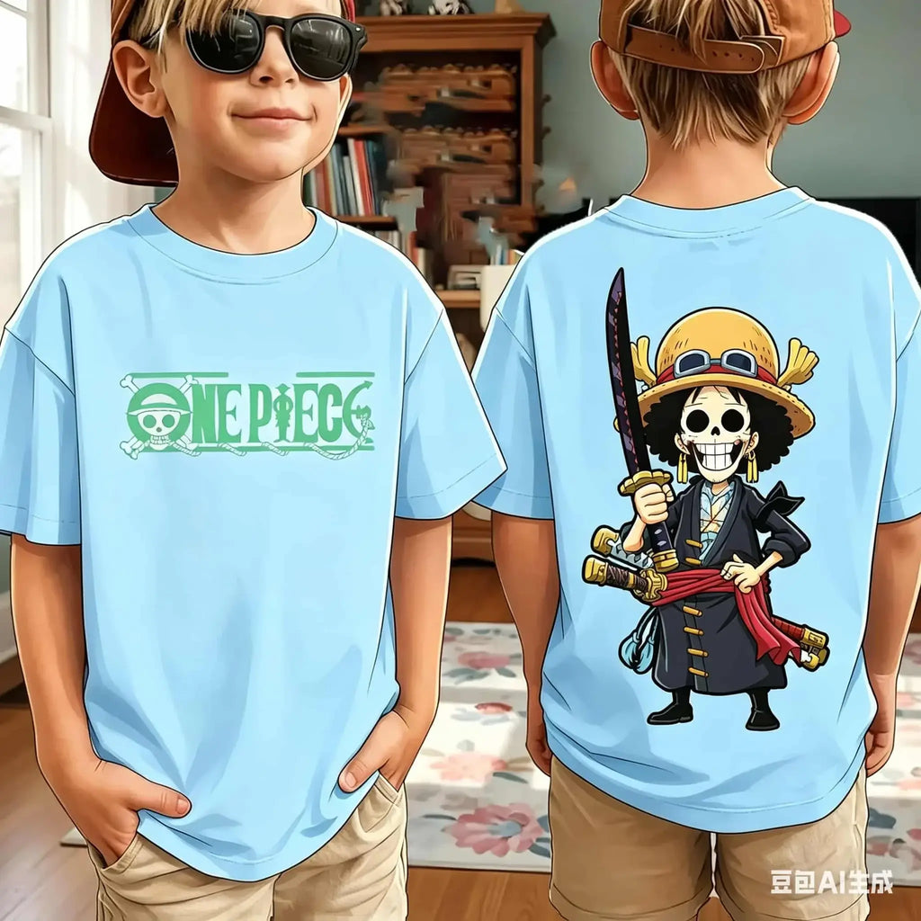 One Piece Zoro Luffy Men's T-Shirt Harajuku Family Matching Tee