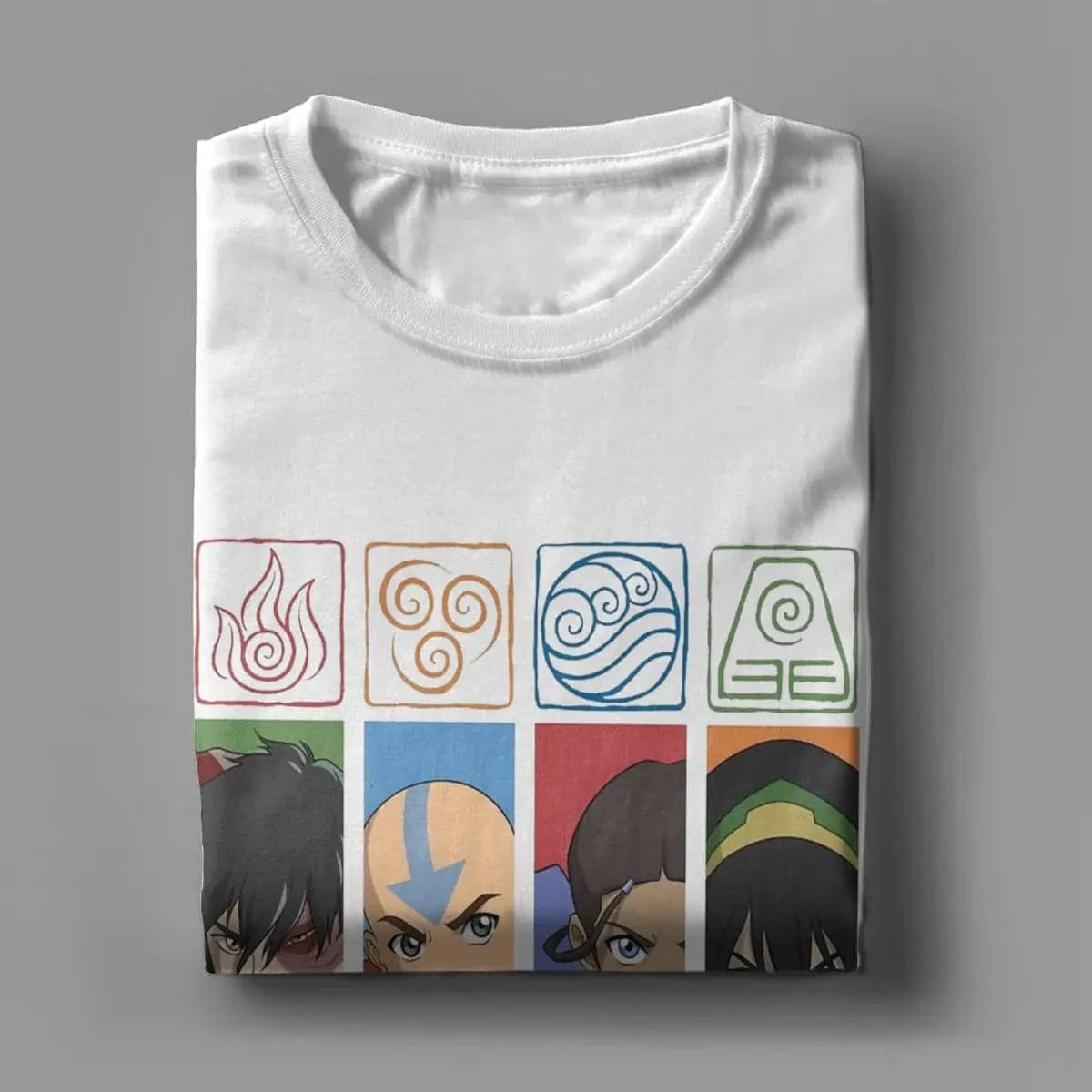 Avatar-The Last Airbender Group Character Panels T-Shirts Men Funny Cotton Tees Short Sleeve T Shirts New Arrival Clothing