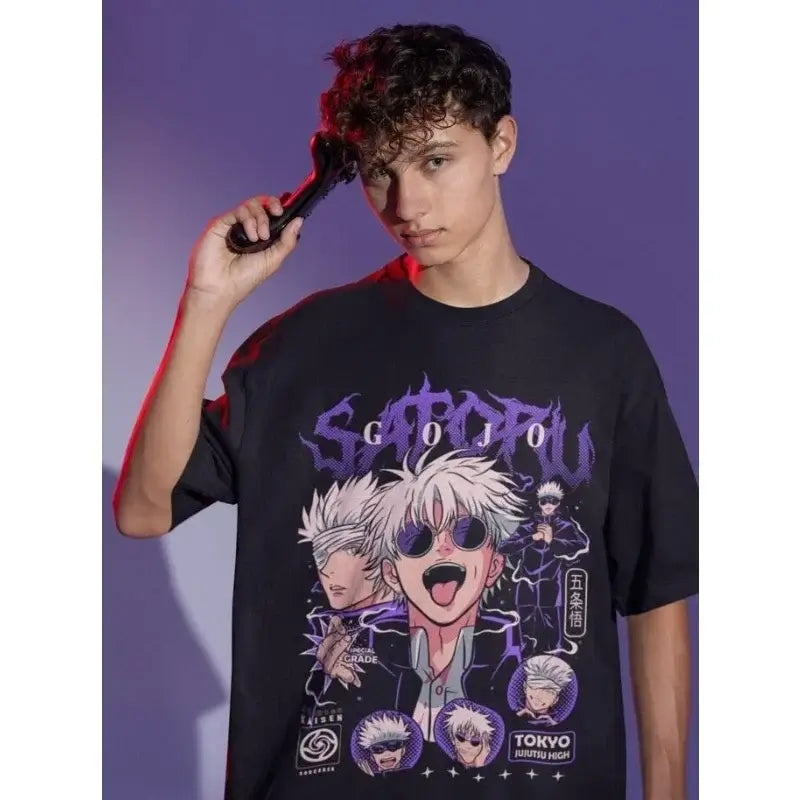Gojo Satoru T-Shirt: JJK Horror Mahito Oversized Graphic Tee